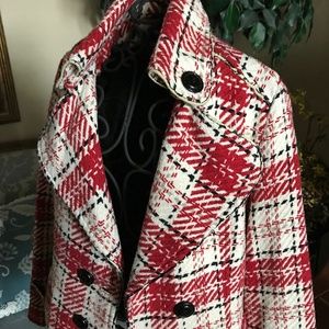 Woven Plaid Trench Coat (from South Korea)